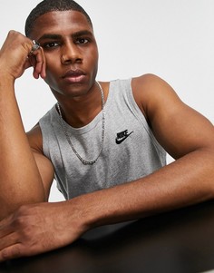 Серая майка Nike Club-Серый