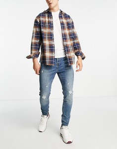Темно-синие джинсы-морковки Jack & Jones Intelligence Pete-Голубой