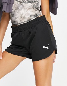 Спортивные шорты из черной ткани PUMA-Черный цвет