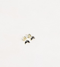 Золотистые серьги-гвоздики со стразами из стерлингового серебра Kingsley Ryan-Золотистый