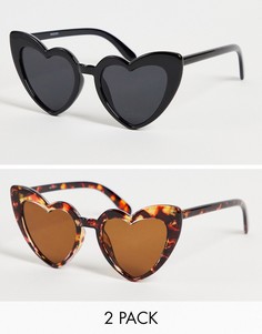 Набор из 2 солнцезащитных очков в оправе в виде сердечек Madein.-Разноцветный