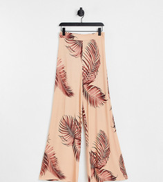 Эксклюзивные широкие брюки с пальмовым принтом ASOS DESIGN Tall-Разноцветный