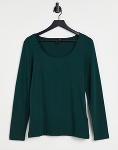 Зеленый лонгслив с круглым вырезом Vero Moda-Зеленый цвет