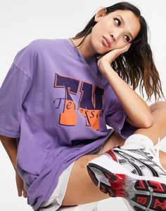 Фиолетовая туника с принтом "Tennessee" Topshop-Фиолетовый цвет