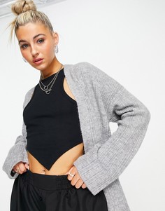 Кардиган светло-серого цвета с длинными рукавами без застежки Vero Moda-Серый