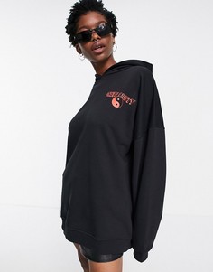 Oversized-худи черного цвета с надписью "Unity" Topshop-Черный цвет