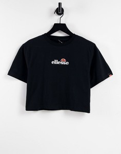 Черная укороченная футболка ellesse-Черный цвет