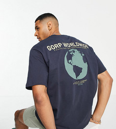 Темно-синяя oversized-футболка с принтом "Worldwide" сзади Only & Sons – эксклюзивно для ASOS-Темно-синий