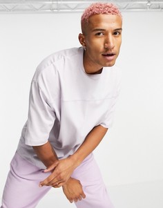 Сиреневая футболка в стиле oversized с декоративными швами ASOS DESIGN-Фиолетовый цвет