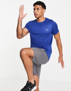 Спортивная футболка из трикотажа с текстурой пчелиных сот ASOS 4505-Голубой