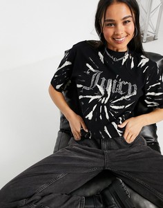 Черная футболка с принтом тай-дай Juicy Couture-Черный цвет