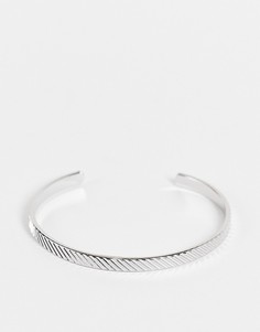 Серебристый фактурный браслет ASOS DESIGN-Серебряный