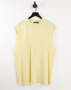 Желтая выбеленная oversized-майка ASOS DESIGN-Желтый