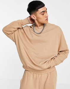 Свитшот светло-коричневого цвета в стиле super oversized от комплекта ASOS DESIGN-Коричневый цвет