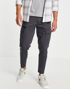 Серые брюки-морковки в стиле карго Jack & Jones Intelligence-Серый