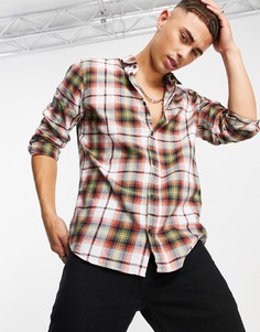 Клетчатая рубашка цвета хаки и красного цвета Jack & Jones Originals-Разноцветный