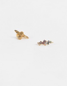 Радужные золотистые серьги с пчелой Olivia Burton-Золотистый