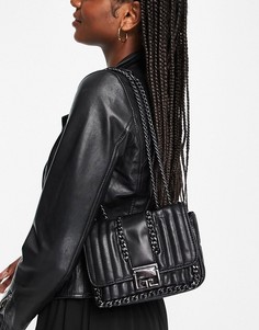 Черная стеганая сумка через плечо с ремешком-цепочкой Truffle Collection-Черный цвет