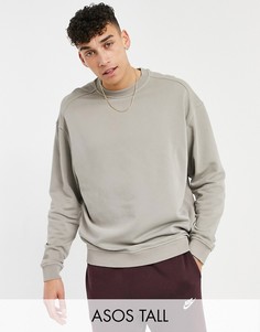 Бежевый выбеленный oversized-свитшот ASOS DESIGN Tall
