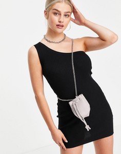 Маленькая сумка через плечо серого цвета с ремешком-цепочкой Truffle Collection-Серый