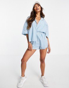 Шорты с фактурным принтом в клетку от комплекта ASOS DESIGN-Разноцветный
