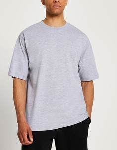 Серая oversize-футболка River Island-Серый