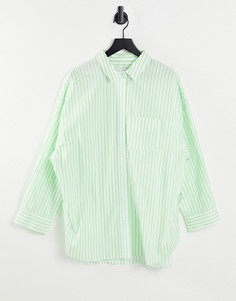 Зеленая oversized-рубашка из поплина Topshop-Зеленый цвет