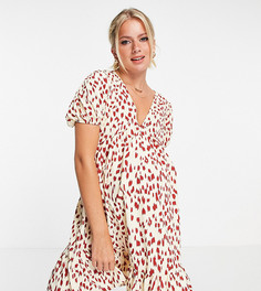 Свободное платье мини с леопардовым принтом Missguided Maternity-Multi