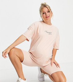 Комплект для дома из шортов-леггинсов и футболки розового цвета Missguided Maternity-Розовый цвет