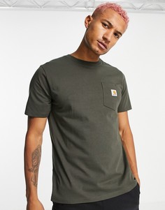 Футболка цвета хаки с карманом Carhartt WIP-Зеленый цвет