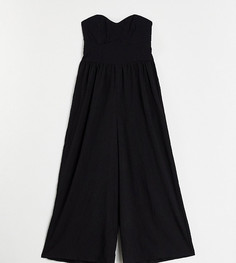 Фактурный комбинезон-бандо черного цвета ASOS DESIGN Tall-Черный цвет