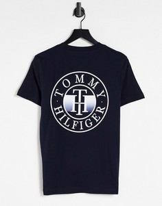 Темно-синяя футболка с принтом деграде Tommy Hilfiger-Темно-синий