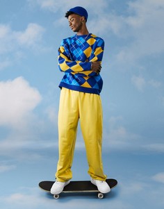 Трикотажный жаккардовый джемпер с ромбовидным узором ASOS DESIGN-Разноцветный