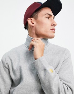 Серый свитшот с короткой молнией Carhartt WIP Chase