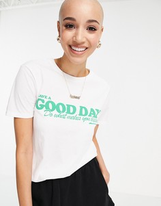 Белая футболка с принтом "Have A Good Day" ASOS DESIGN-Белый