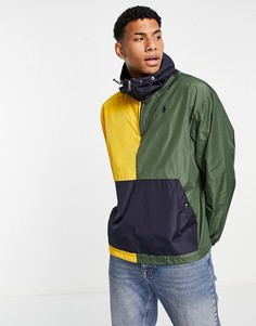 Зеленая/желтая нейлоновая куртка без застежки в стиле колор блок с капюшоном Polo Ralph Lauren Eastport-Зеленый цвет