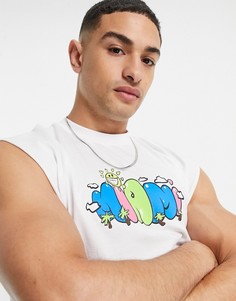 Белая oversized-майка с принтом "Miami" ASOS DESIGN-Белый