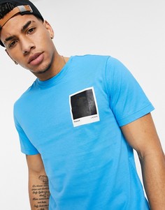 Синяя футболка Lacoste x Polaroid-Голубой