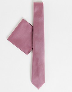 Набор из галстука и платка-паше розового цвета Burton-Розовый цвет
