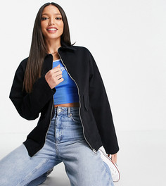 Черная хлопковая куртка с карманами ASOS DESIGN Tall-Черный цвет