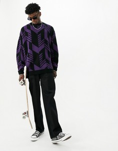 Oversized-джемпер с геометрическим рисунком ASOS DESIGN-Разноцветный
