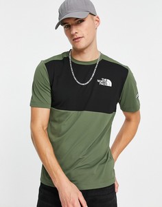 Футболка цвета хаки The North Face Mountain Athletic Hybrid-Зеленый цвет
