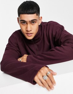 Бордовый oversized-свитшот на короткой молнии от комплекта ASOS DESIGN-Красный