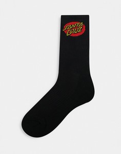 Черные носки с круглым принтом логотипа Santa Cruz-Черный