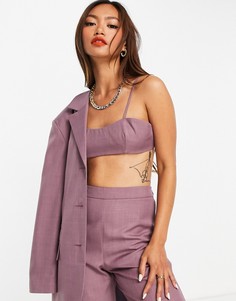 Минималистичный кроп-топ фиолетового цвета Topshop-Фиолетовый цвет