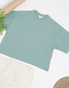 Свободная футболка мятного цвета Topshop-Голубой