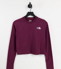 Бордовый укороченный лонгслив The North Face – эксклюзивно для ASOS-Красный