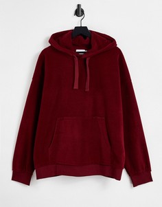 Бордовый фетровый худи в стиле oversized Topman-Красный