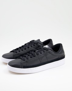 Черные низкие кожаные премиум кроссовки Nike Blazer Low X Premium-Черный цвет