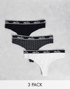 Набор из 3 стрингов черного и белого цветов ellesse-Черный цвет
